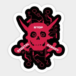 Red Skull cross sword Sticker